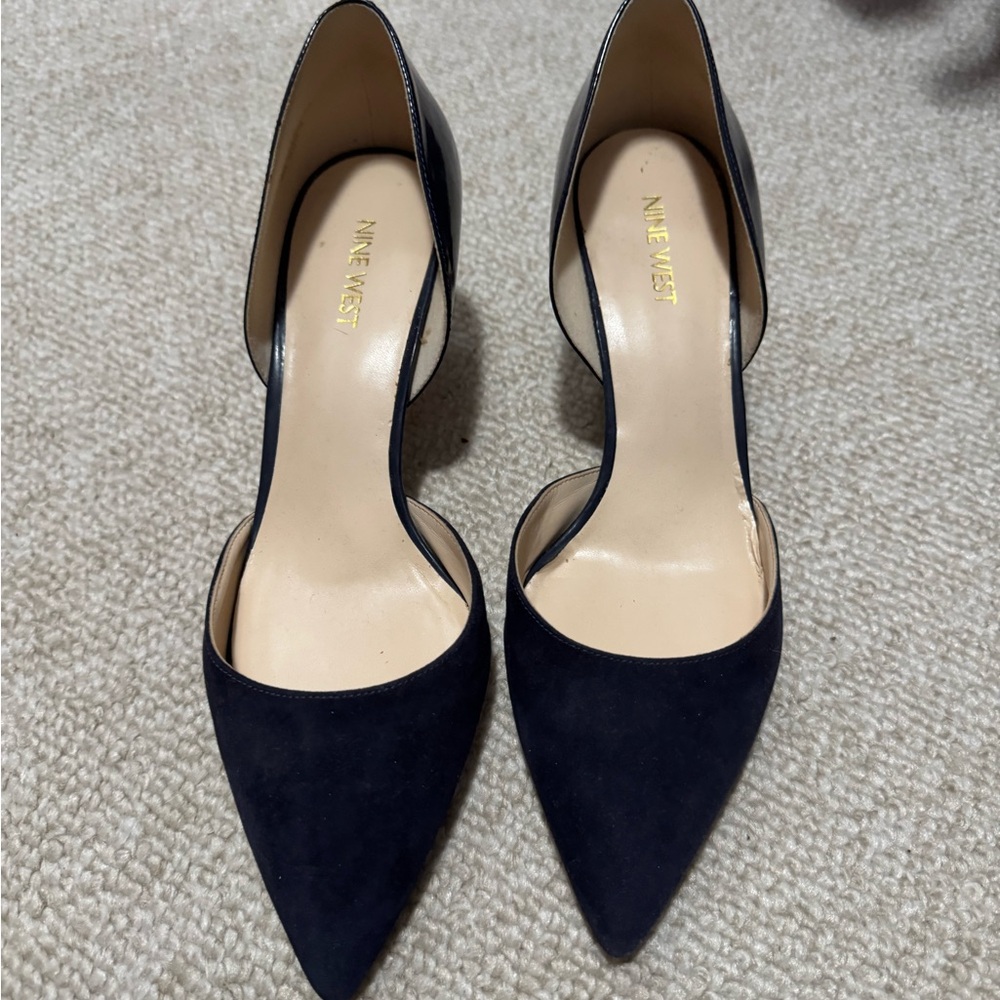 Nine West Blue Women's Shoes suede and patent leather